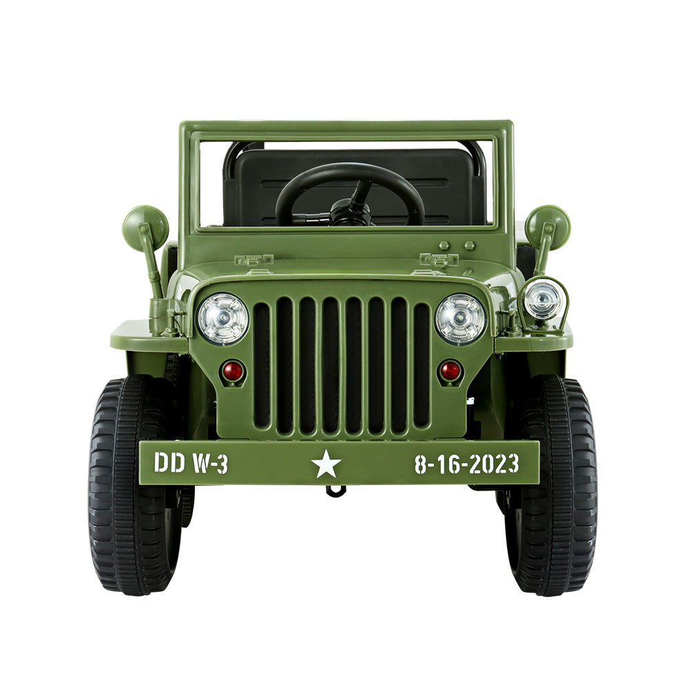 Rigo Ride On Car Jeep Kids Electric Military Toy Cars Off Road Vehicle 12V White