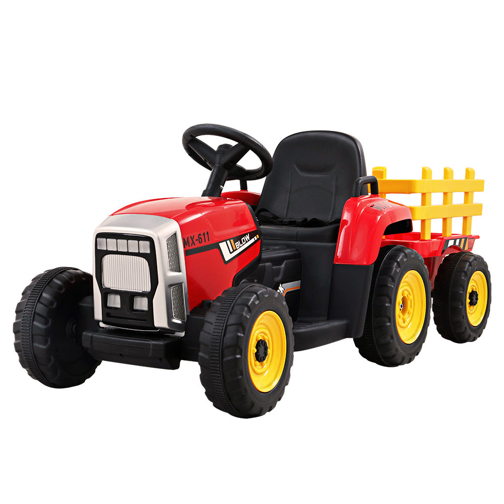 Rigo Ride On Car Tractor Toy Kids Electric Cars 12V Battery Child Toddlers Red