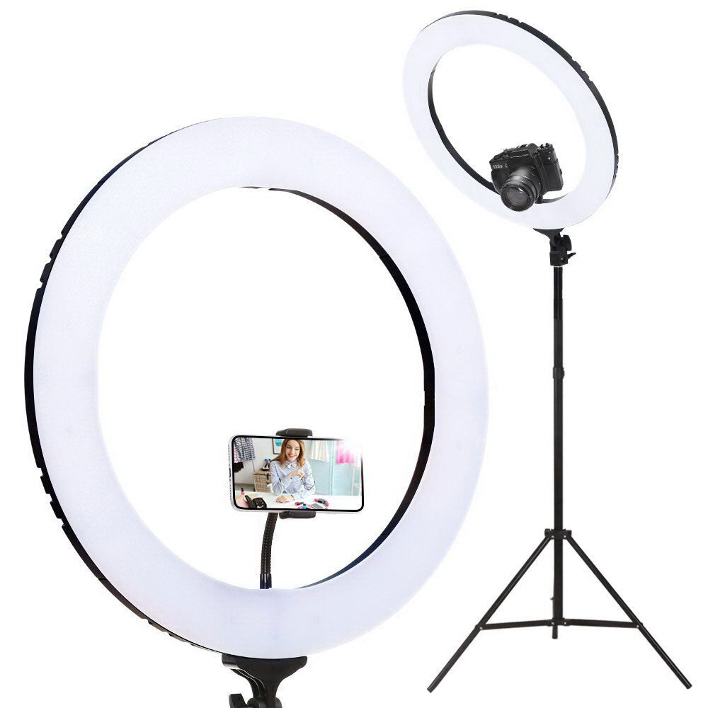 Embellir Ring Light 19&quot; LED 5800LM Black Dimmable Diva With Stand Make Up Studio Video