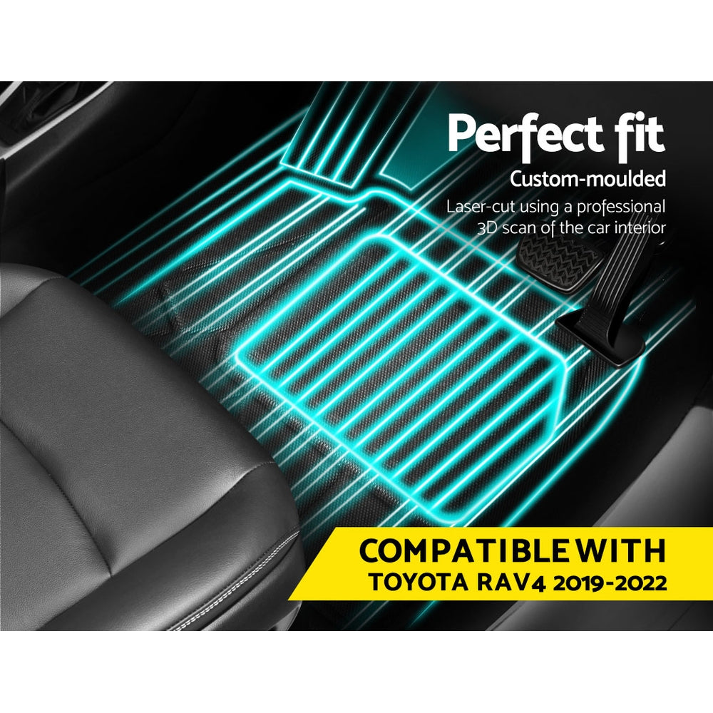 Weisshorn Car Rubber Floor Mats Front And Rear For Toyota RAV4 2019-2022