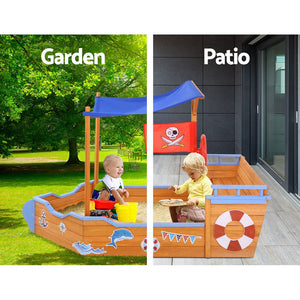 Keezi Boat Sand Pit With Canopy