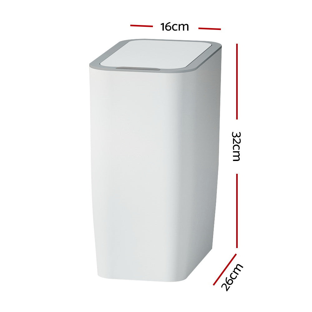 Devanti Motion Sensor Bin Automatic Rubbish Bins Waste Trash Can White 9L