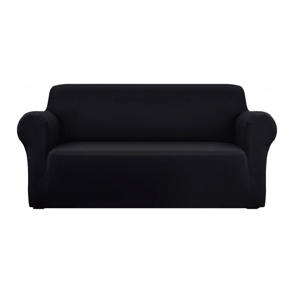 Artiss Sofa Cover Elastic Stretchable Couch Covers Black 3 Seater