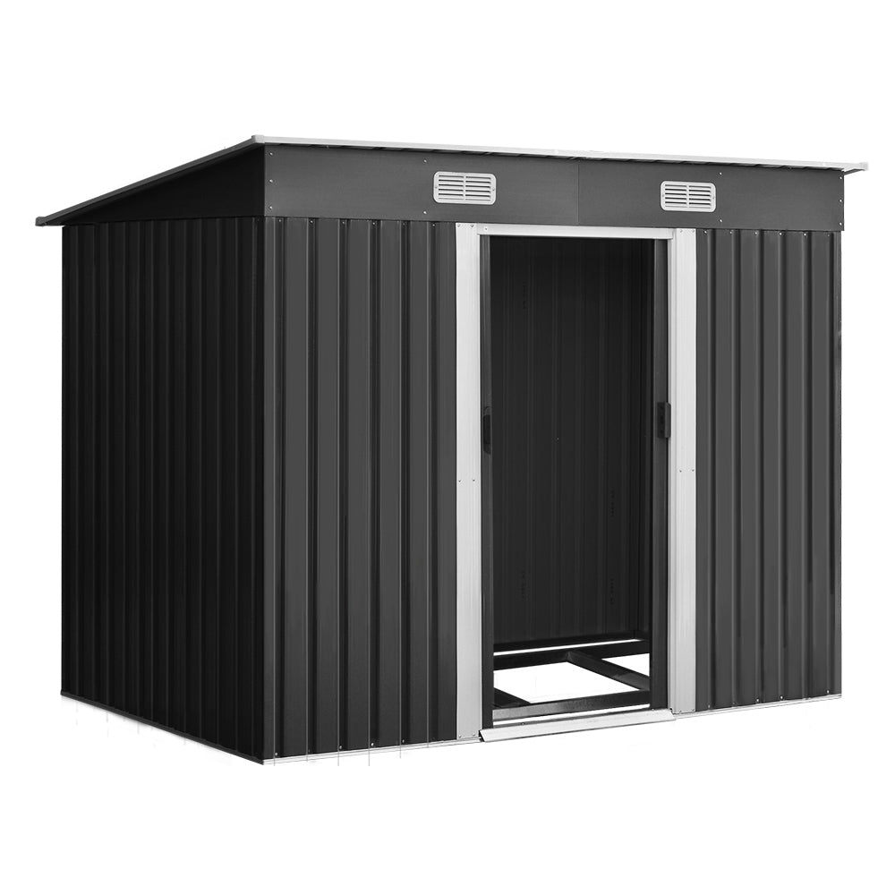 Giantz Garden Shed Outdoor Storage Sheds 2.38x1.31M Tool Metal Base House Grey