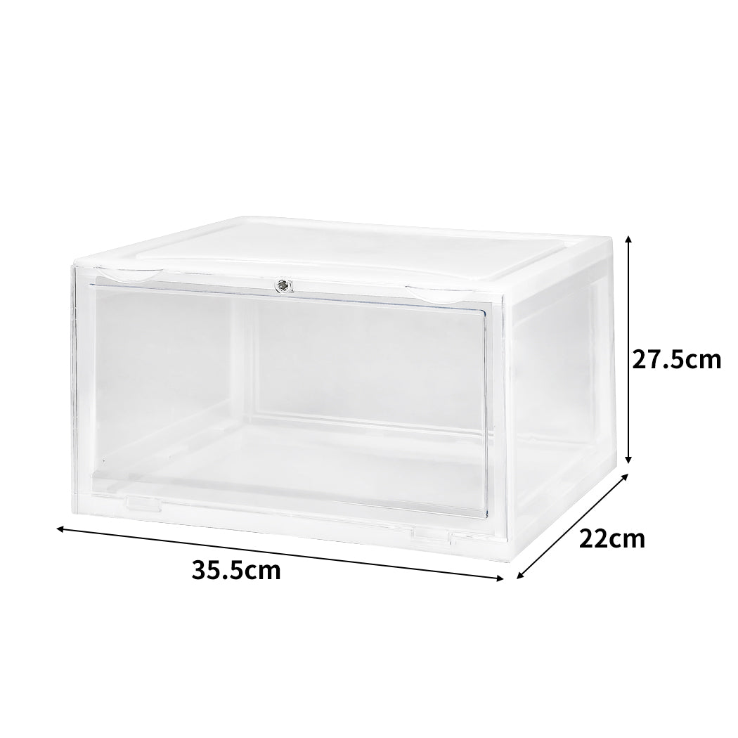 Premium Sneaker Display Case Shoe Storage Box Clear Plastic Magnetic Stackable