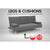 Sarantino Linen Fabric Sofa Bed Lounge Couch Futon - Dark Grey