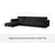 Sarantino Faux Velveteen Corner Wooden Sofa Bed Couch w/ Chaise Black