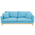 Sarantino 3 Seater Faux Velvet Wooden Sofa Bed Couch Furniture - Blue