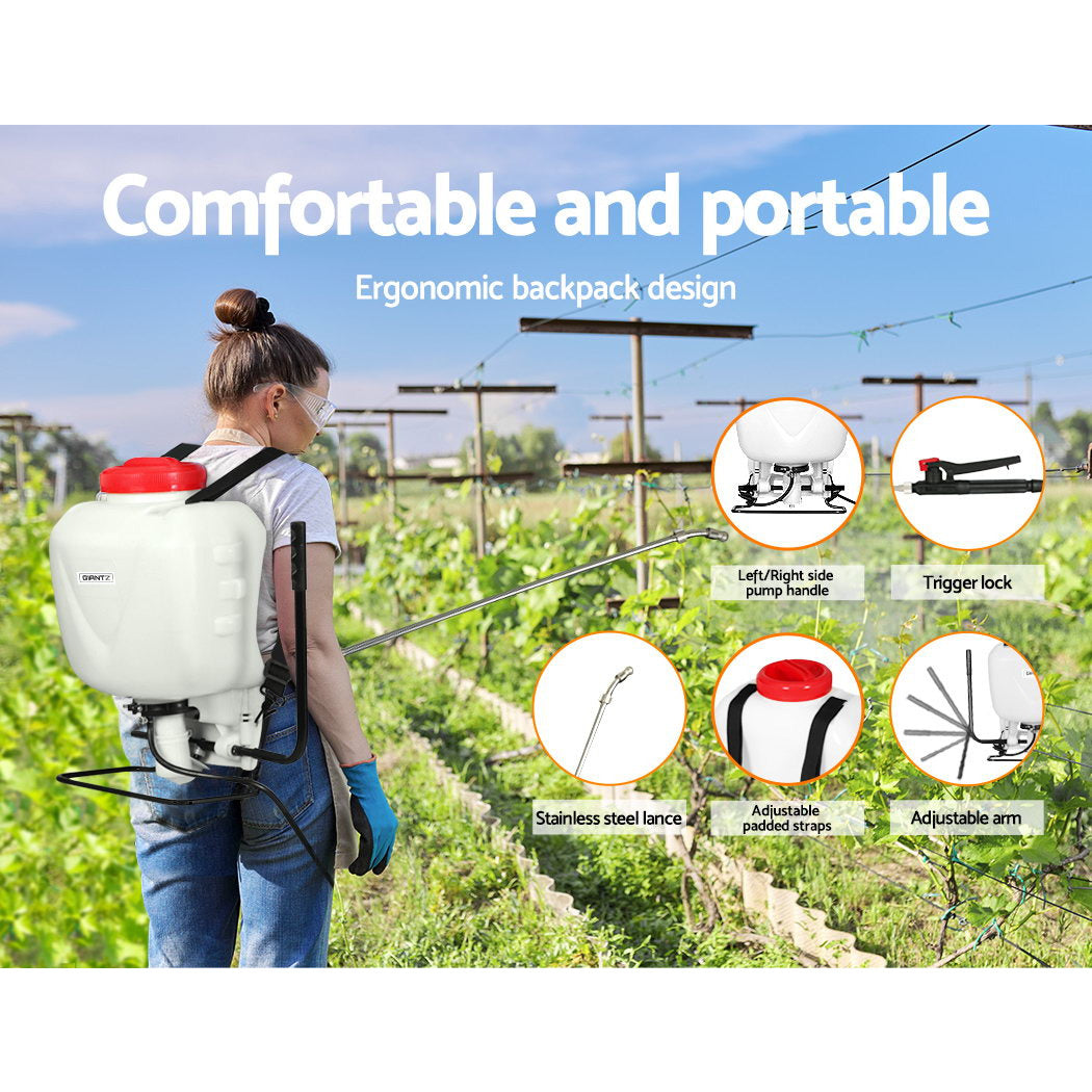 Giantz Weed Sprayer 15L Knapsack Backpack Pesticide Spray Fertiliser Farm Garden