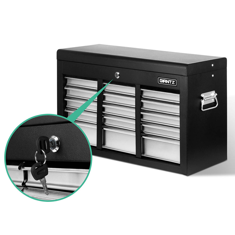 Giantz 9 Drawer Mechanic Tool Box Cabinet Storage - Black & Grey