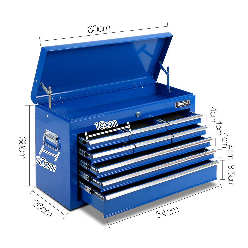 Giantz 9 Drawer Mechanic Tool Box Cabinet Storage - Blue