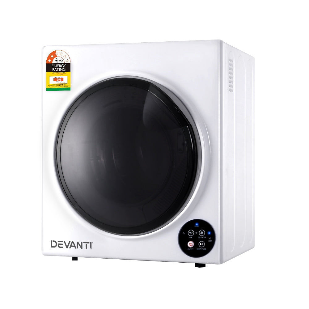 Devanti 5kg Tumble Dryer Fully Auto Wall Mount Kit Clothes Machine Vented White