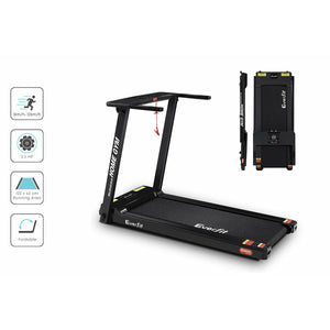 Everfit Electric Treadmill Home Gym Exercise Running Machine Fitness Equipment Compact Fully Foldable 420mm Belt Black