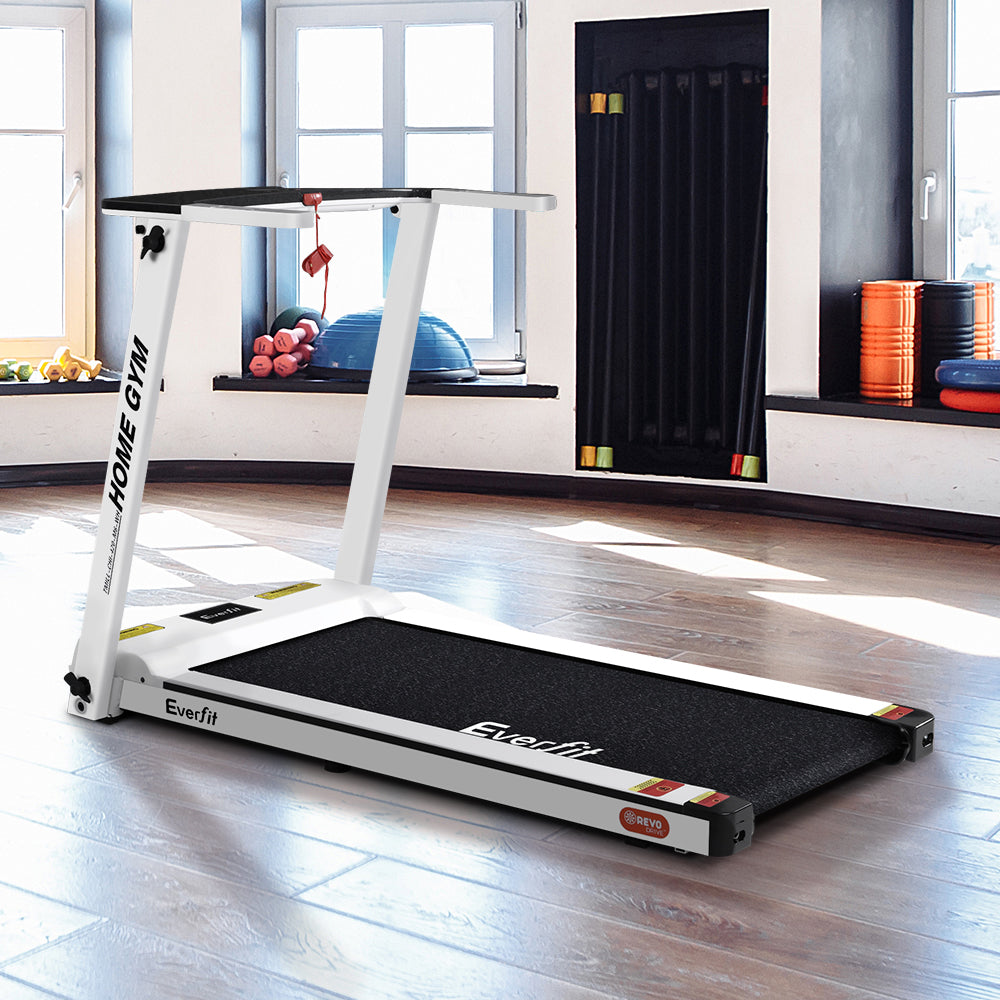 Everfit Electric Treadmill Home Gym Exercise Running Machine Fitness Equipment Compact Fully Foldable 420mm Belt White