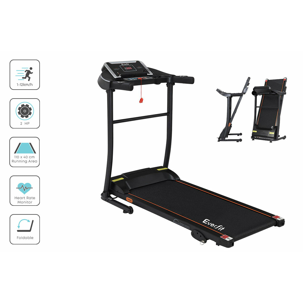 Everfit Electric Treadmill Incline Home Gym Exercise Machine Fitness 400mm
