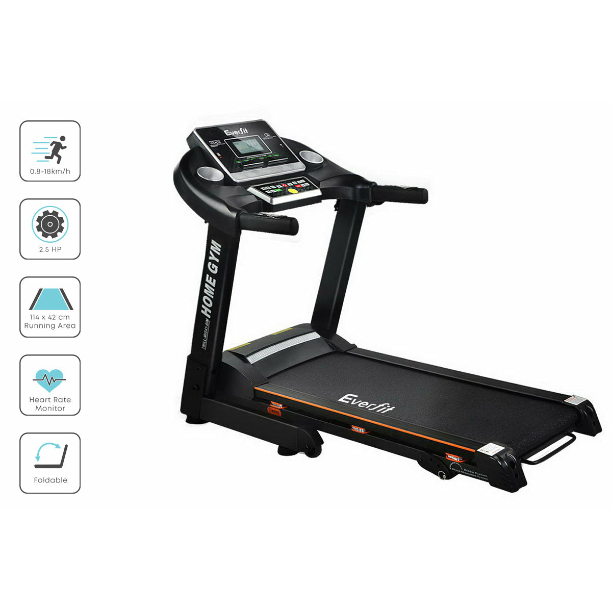 Everfit Electric Treadmill 420mm 18kmh Home Gym Exercise Machine Fitness Equipment Physical