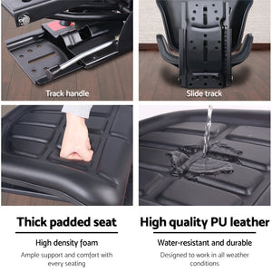 Giantz PU Leather Tractor Seat - Black