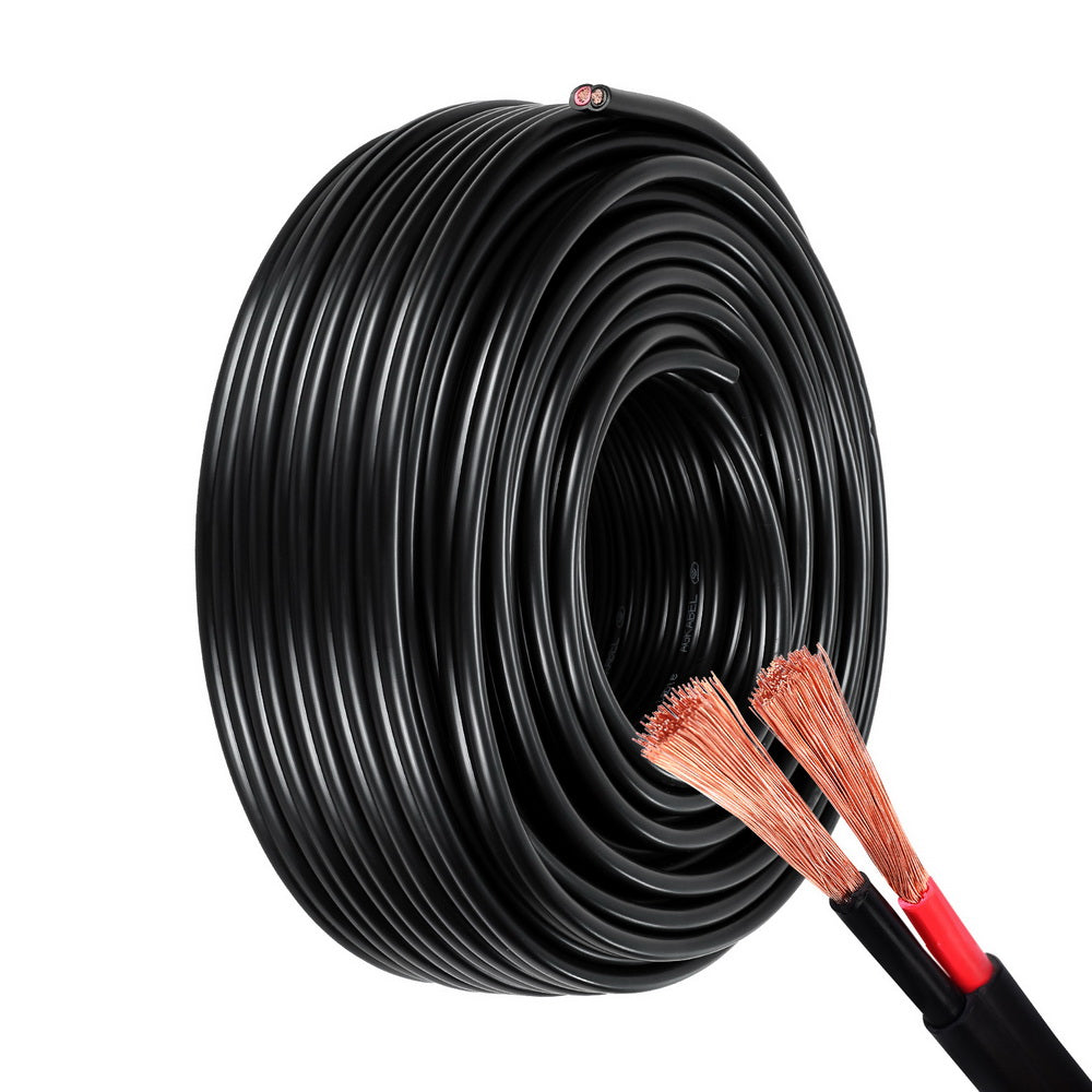 Giantz 8B&amp;S 30M Twin Core Wire Electrical Cable Extension Car 450V 2 Sheath