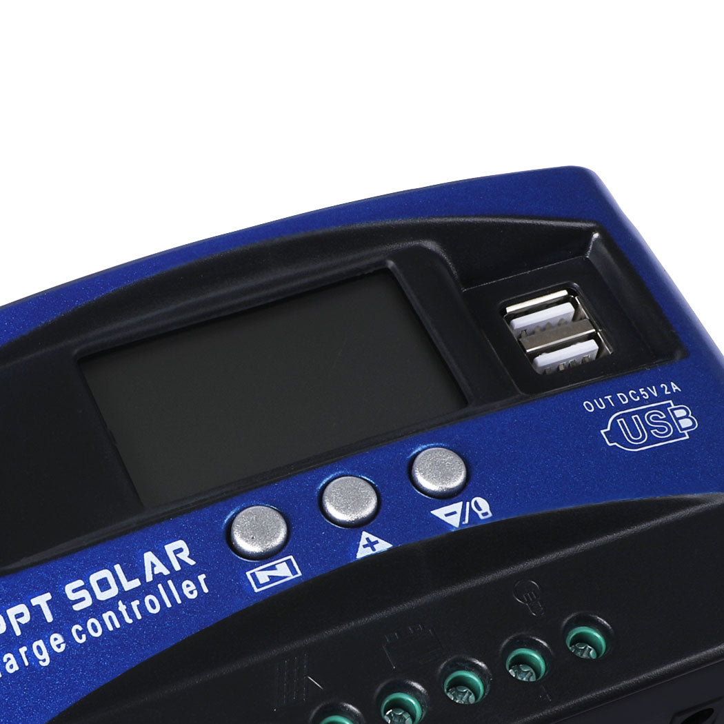 100A Solar Panel Charge Controller 12V 24V Regulator Auto Dual USB Mppt Battery