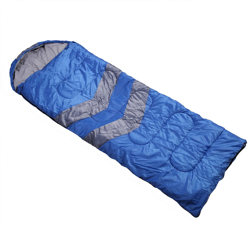 Mountview Single Sleeping Bag Bags Outdoor Camping Hiking Thermal -10 deg Tent Blue