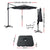 Instahut Outdoor Umbrella 3m Base Cantilever Beach Stand Sun Roma Charcoal 50cm
