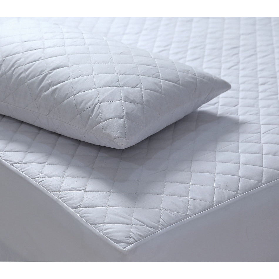 Elan Linen 100% Cotton Quilted Fully Fitted 50cm Deep Double Size Waterproof Mattress Protector