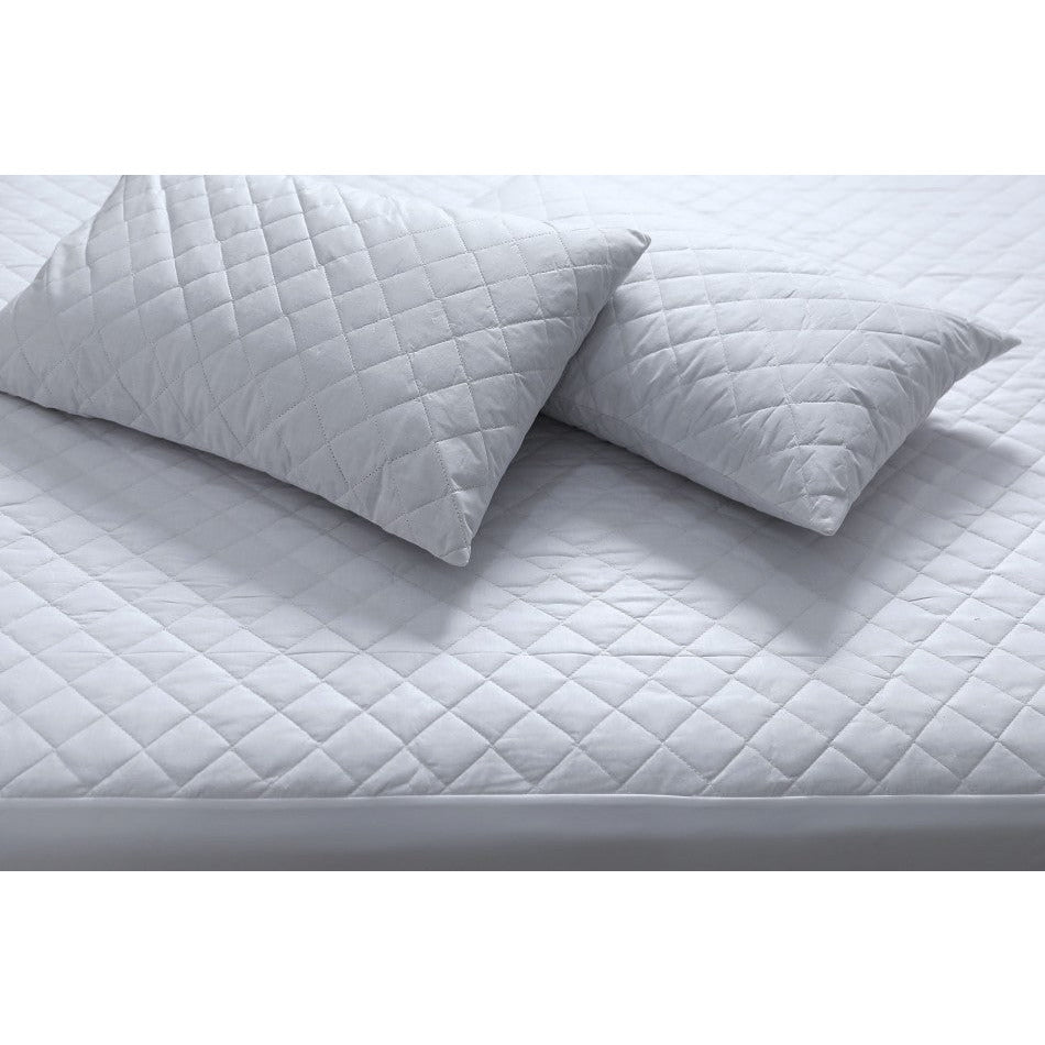 Elan Linen 100% Cotton Quilted Fully Fitted 50cm Deep Double Size Waterproof Mattress Protector