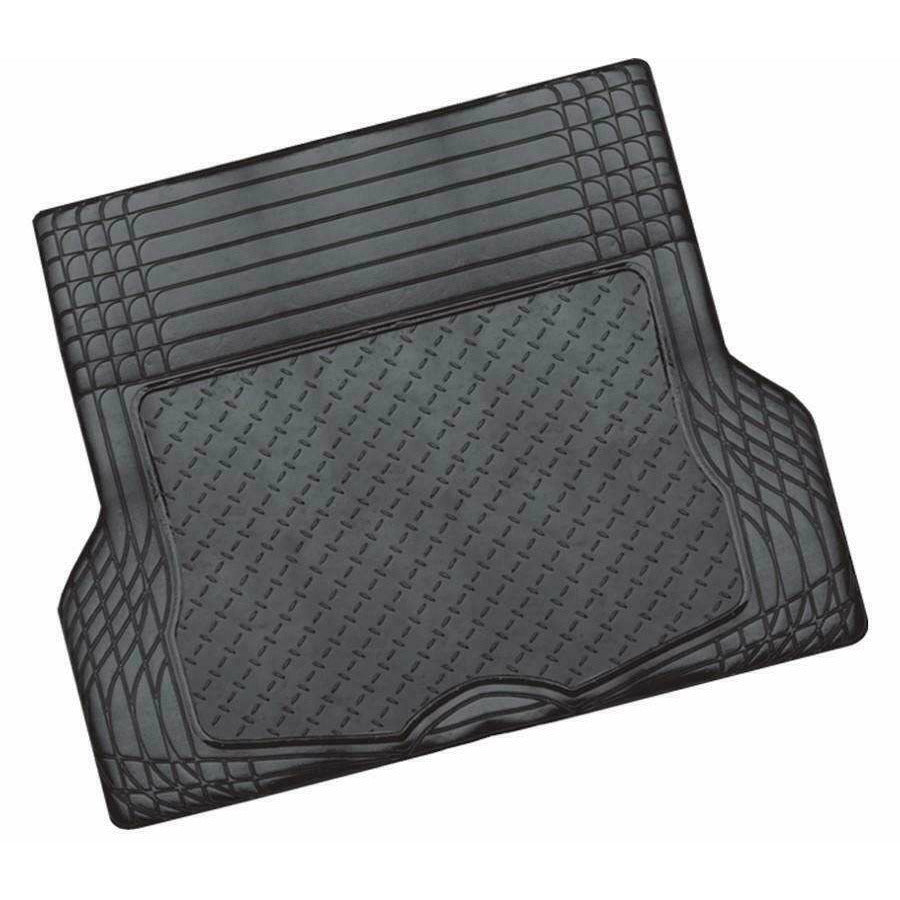 ALUMINIUM LOOK 1-Piece Boot Mat - BLACK [Rubber/Aluminium Look]
