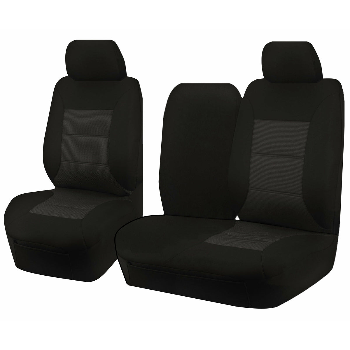 TMD TOYOTA LANDCRUISER  100 SERIES 1998 - 2015  STANDARD HZJ-FZJ105R  FRONT BUCKET + _ BENCH WITH FOLD DOWN ARMREST/CUP HOLDER BLACK  PREMIUM