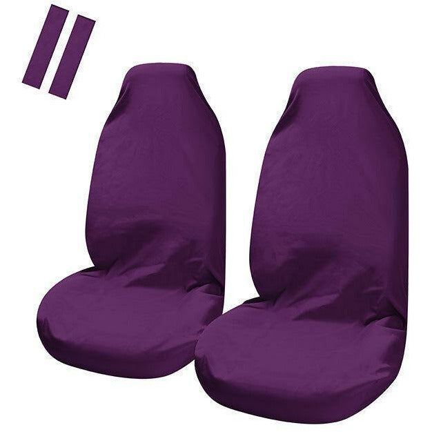 Universal Pulse Throwover Front Seat Covers - Bonus Seat Belt Buddies | Purple