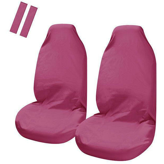 Universal Pulse Throwover Front Seat Covers - Bonus Seat Belt Buddies | Pink