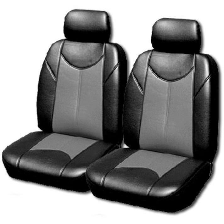 Leather Look Car Seat Covers For Nissan Frontier D22 Dual Cab 1997-2020 | Grey