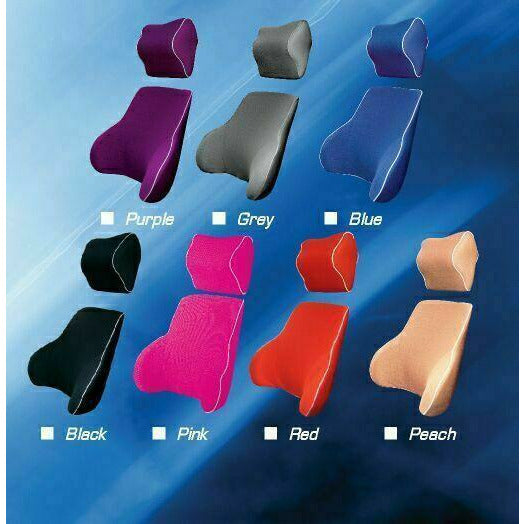 Pink Memory Foam Lumbar Back & Neck Pillow Support Back Cushion Office Car Seat