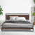 Milano Decor Azure Bed Frame With Headboard Black Wood Steel Platform Bed - Single - Black