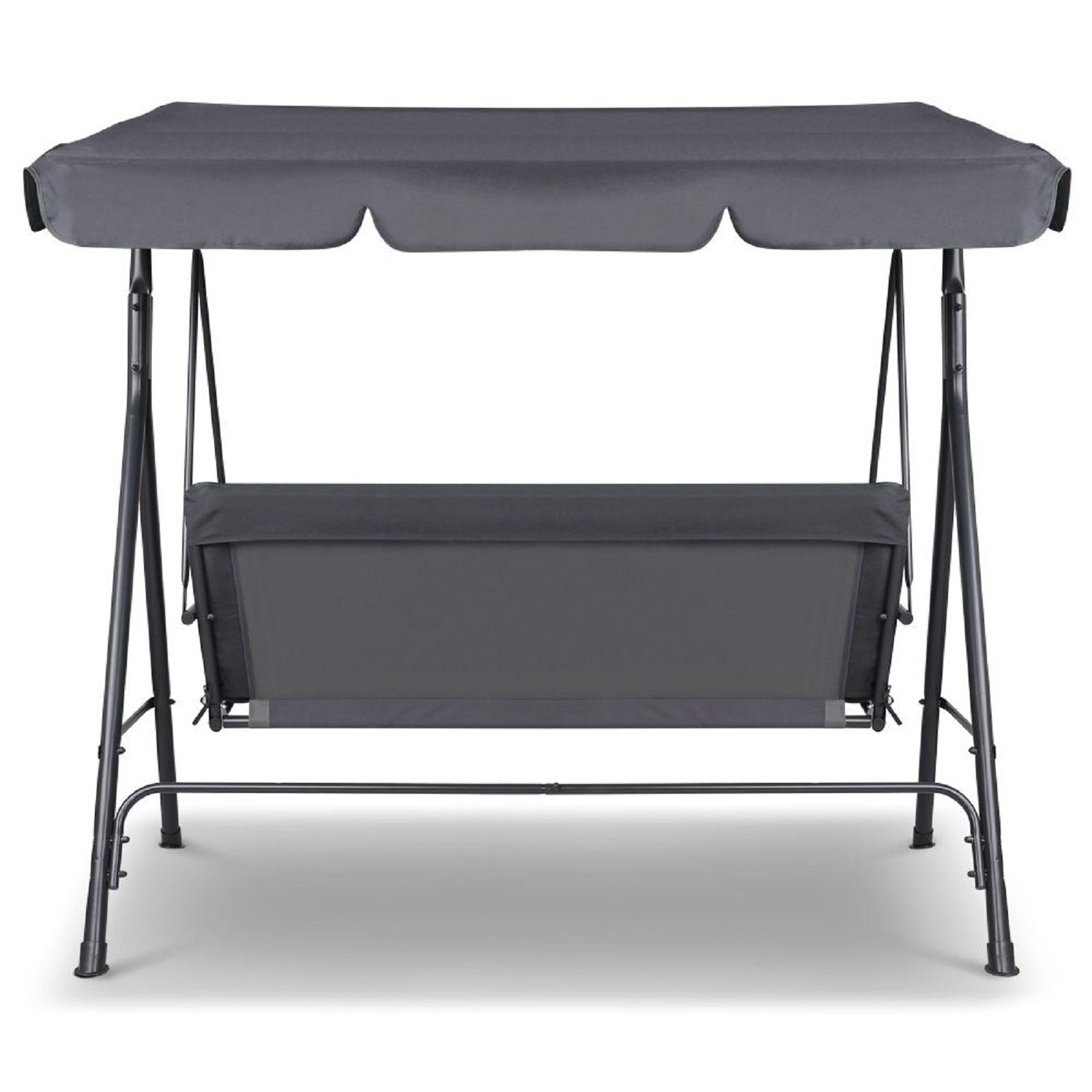 Milano Outdoor Swing Bench Seat Chair Canopy Furniture 3 Seater Garden Hammock - Grey