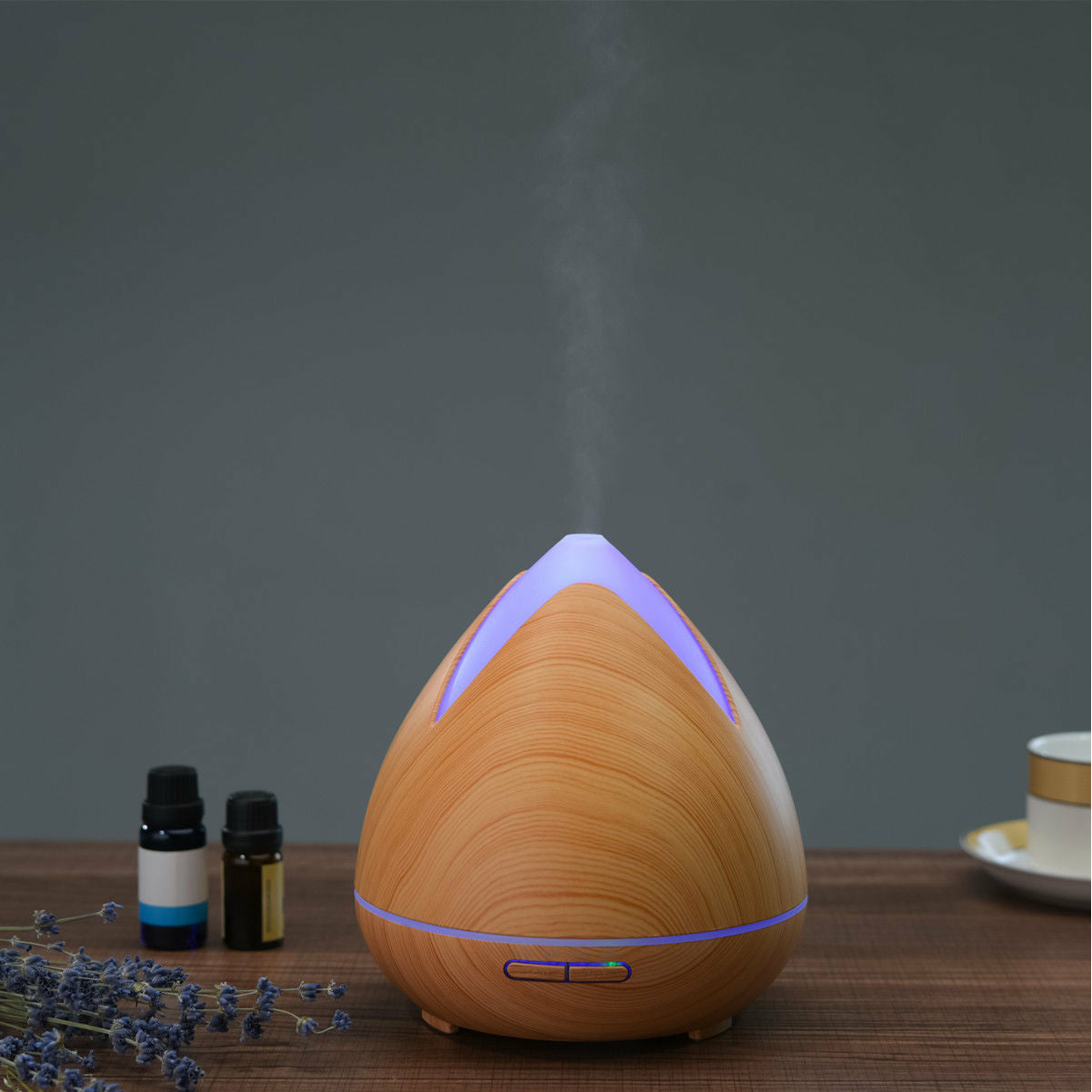 Essential Oils Ultrasonic Aromatherapy Diffuser Air Humidifier Purify 400ML - Light Wood