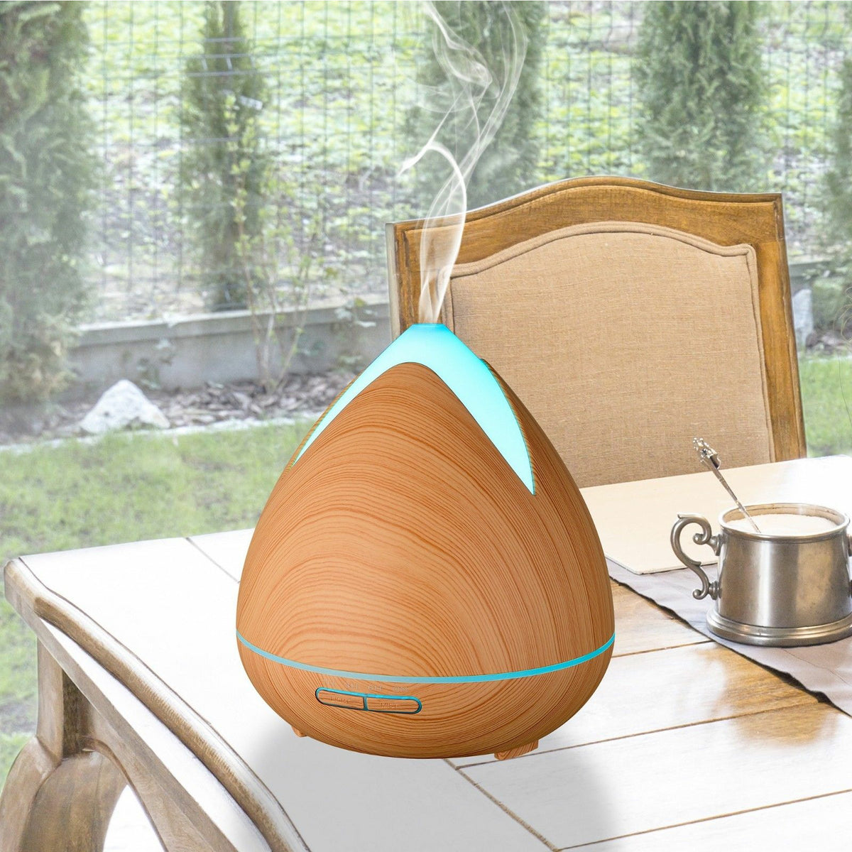 Essential Oils Ultrasonic Aromatherapy Diffuser Air Humidifier Purify 400ML - Light Wood