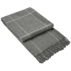 Brighton Throw - 100% NZ Wool - Grey Striped