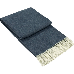 Kensington Throw - 10% Cashmere/ 90% Super Fine Merino Wool - Navy