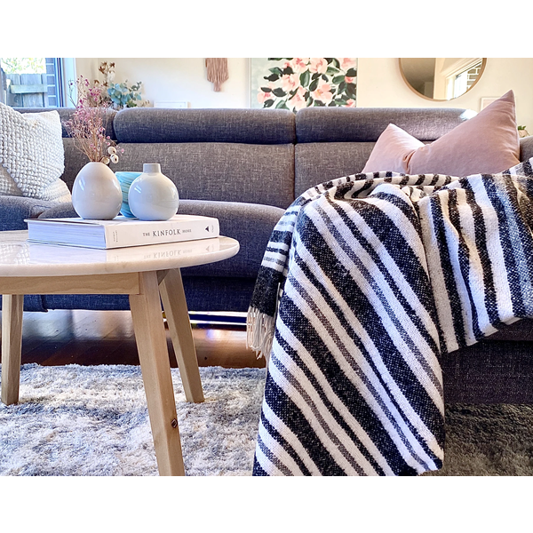 Richmond Throw - Reclaimed Wool Blend - Monochrome
