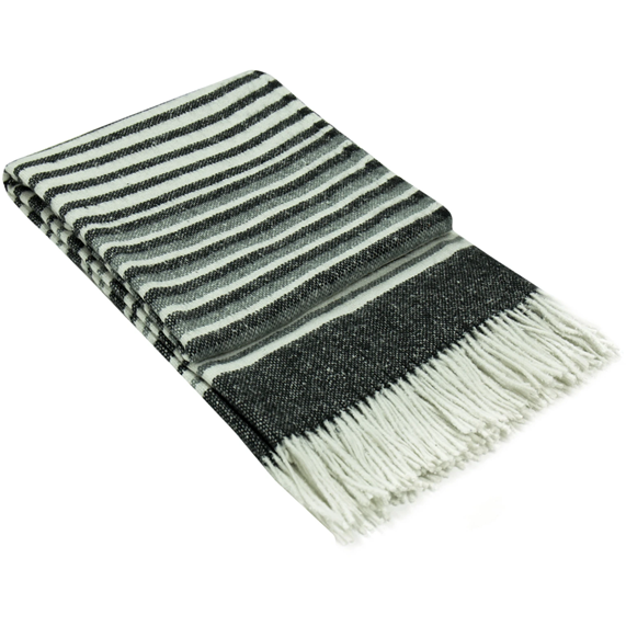 Richmond Throw - Reclaimed Wool Blend - Monochrome