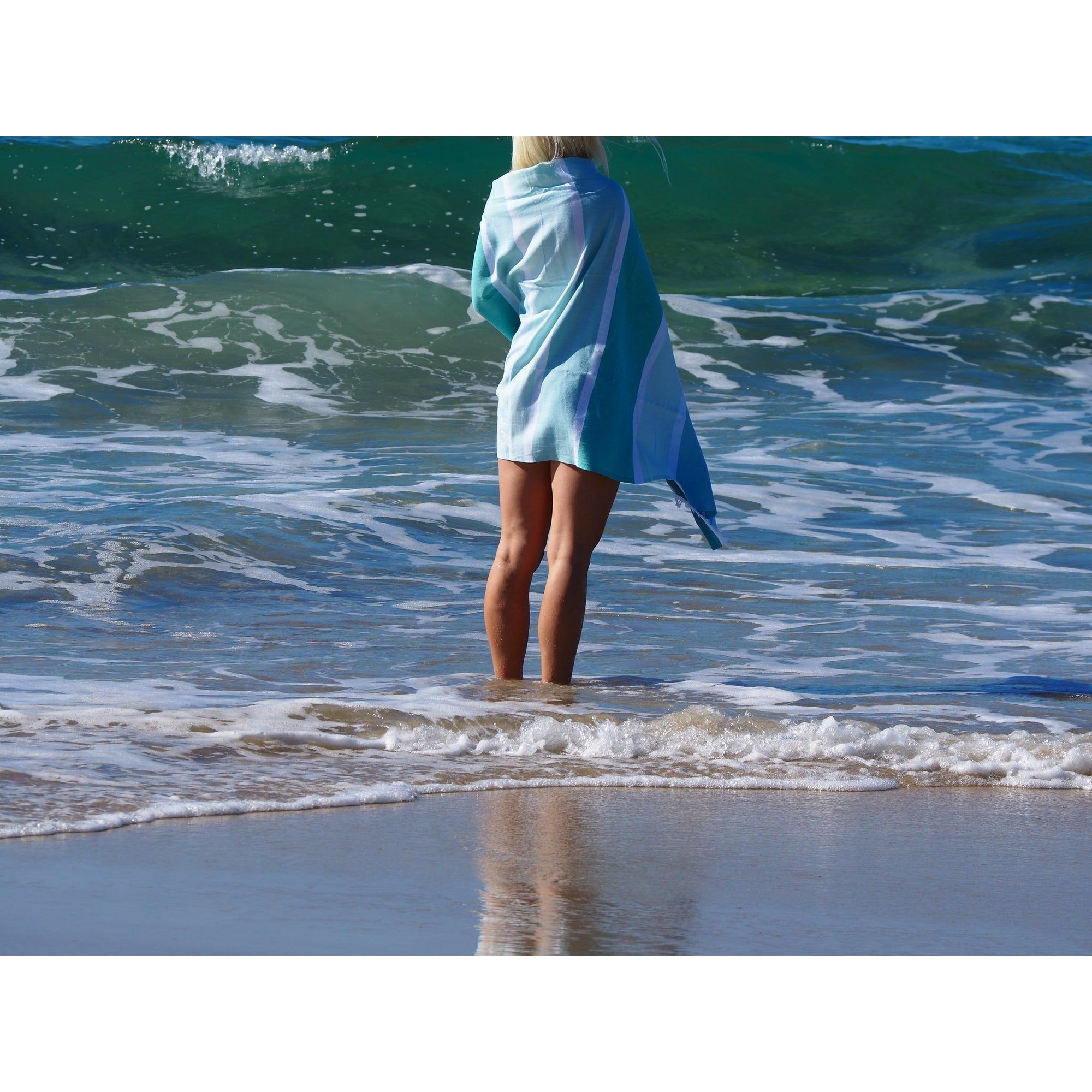 SORRENTO TURKISH COTTON TOWEL - OCEAN