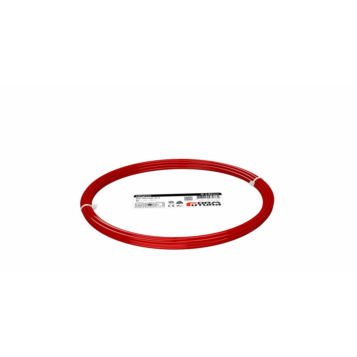 PETG Filament HDglass 2.85mm See Through Red 50 gram 3D Printer Filament