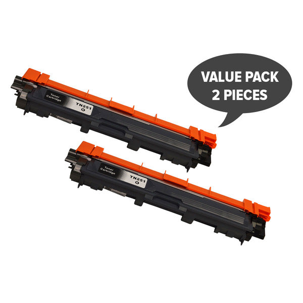 2 x TN-251 Black Premium Generic Toner