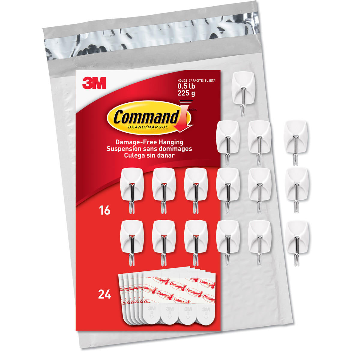 Command Small Wire Value Pack, 16 Hooks and 24 Strips, GP067-16NA