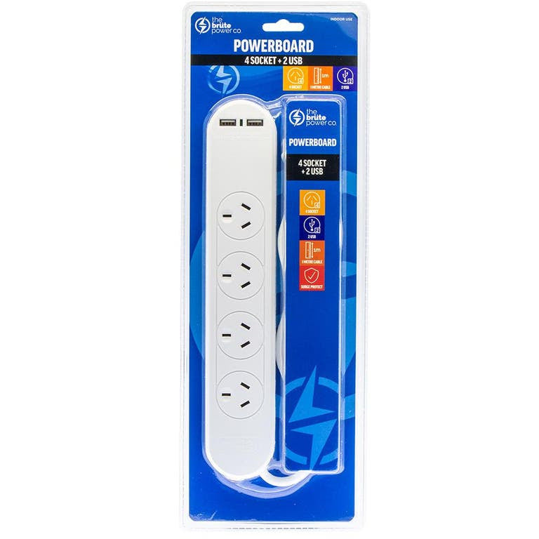 THE BRUTE POWER CO. - 4 Socket + 2 USB ports