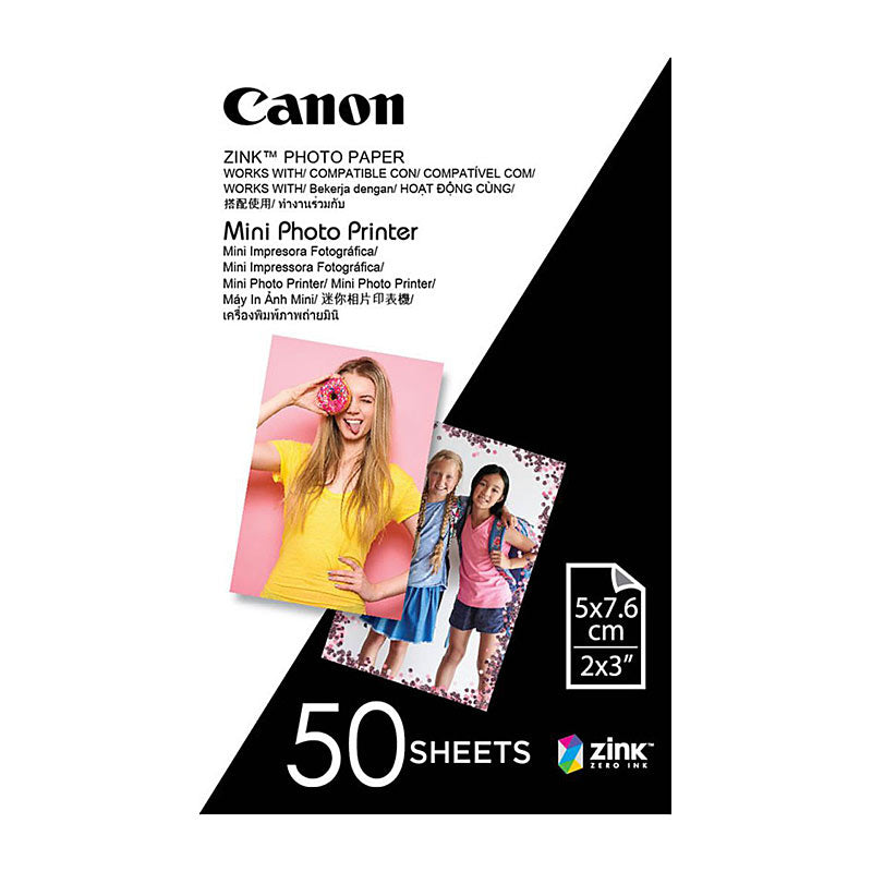 Canon Zink Mini Photo Printer Paper for Canon Inspic (50 Sheets) 2 X 3 Inches