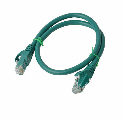 8WARE Cat6a UTP Ethernet Cable 25cm Snagless Green