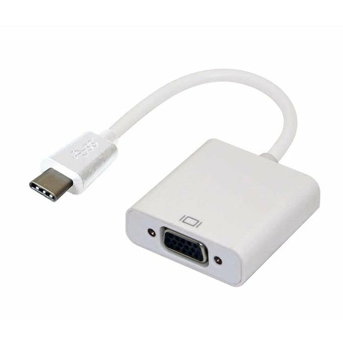 ASTROTEK Thunderbolt USB 3.1 Type C (USB-C) to VGA Adapter Converter Male to Female for Apple Macbook Chromebook Pixel White