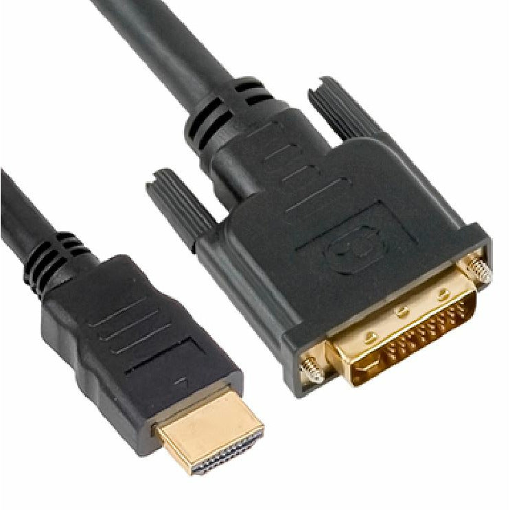 ASTROTEK HDMI to DVI-D Adapter Converter Cable 2m - Male to Male 30AWG OD6.0mm Gold Plated RoHS Black PVC Jacket